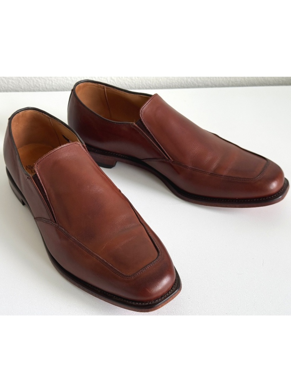 Allen Edmonds Milford Brown Leather Men's slip-on Loafers size 13D
